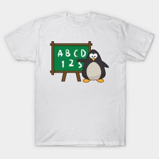 Penguin as Teacher with Blackboard in Class T-Shirt